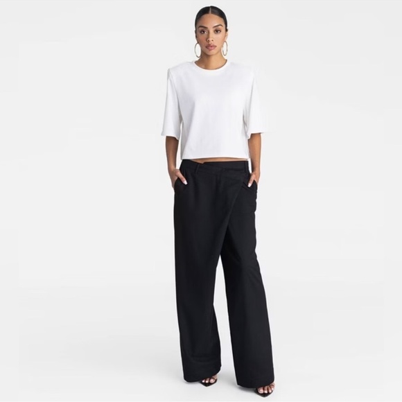 KAHLANA Women's Black Wide-Leg Pants - Picture 1 of 3